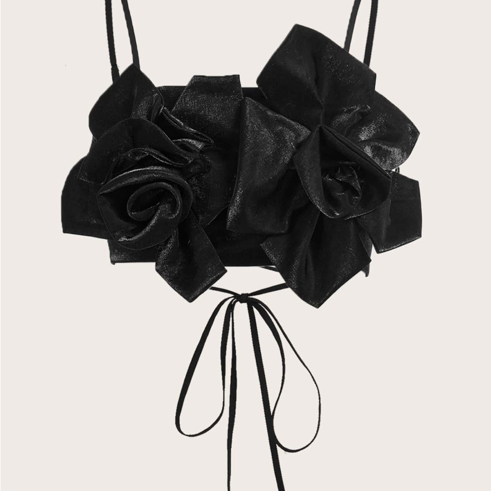Elegant Black Floral Women's Top